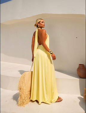 Vestido gola alta frente única Tamanho único - Tecido Fluity