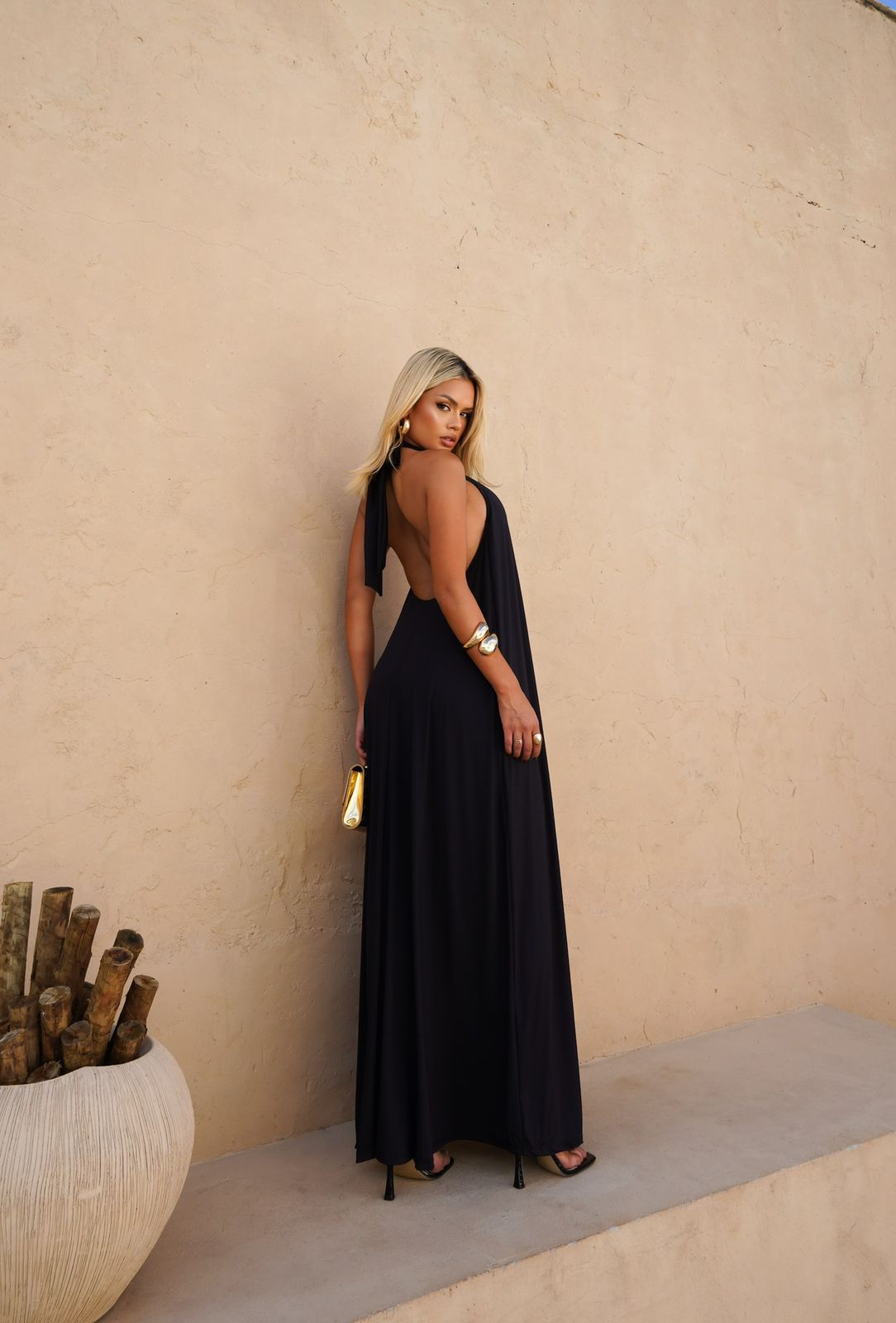 Vestido gola alta frente única Tamanho único - Tecido Fluity