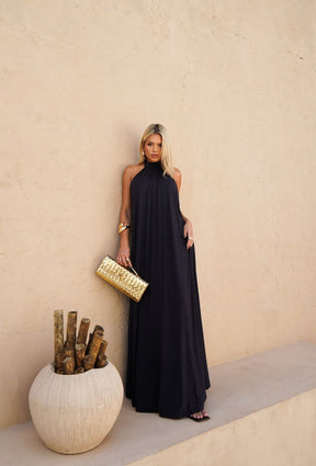 Vestido gola alta frente única Tamanho único - Tecido Fluity