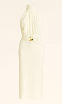 Vestido Midi Frente Única - Tecido Fluity