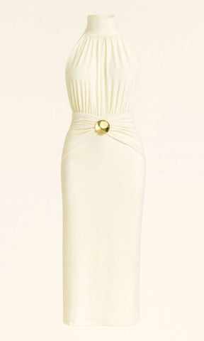 Vestido Midi Frente Única - Tecido Fluity