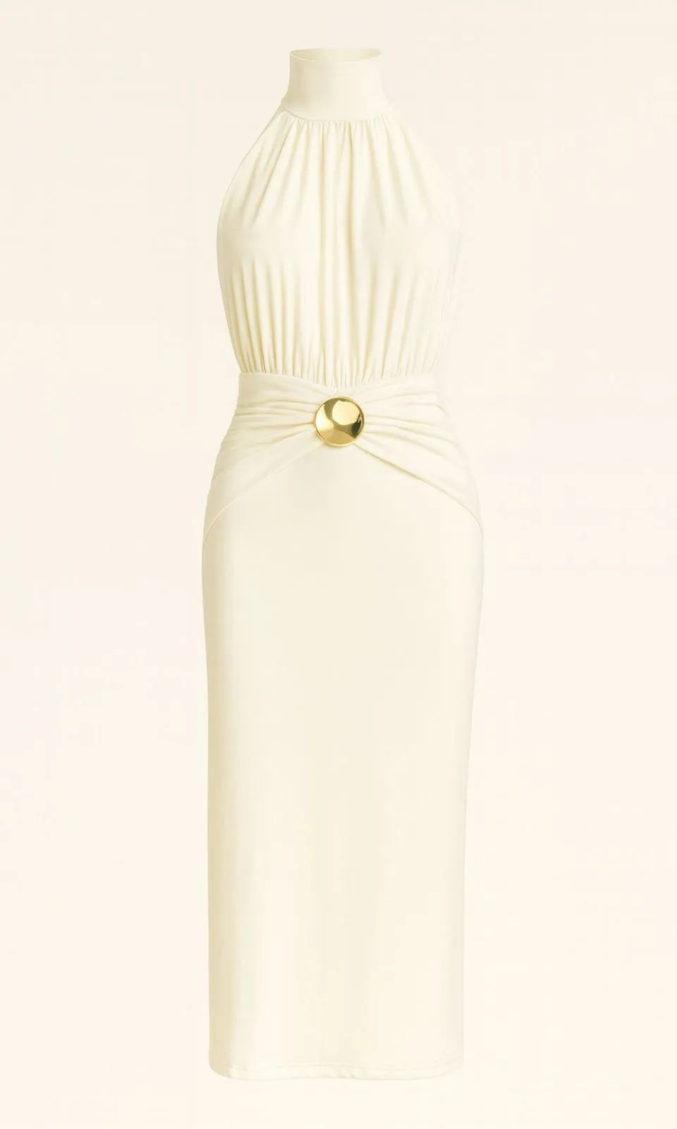 Vestido Midi Frente Única - Tecido Fluity