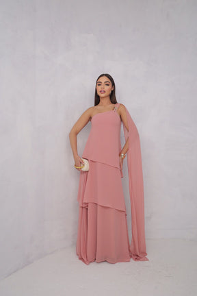 Vestido Longo Festa - Tecido Crepe Chiffon