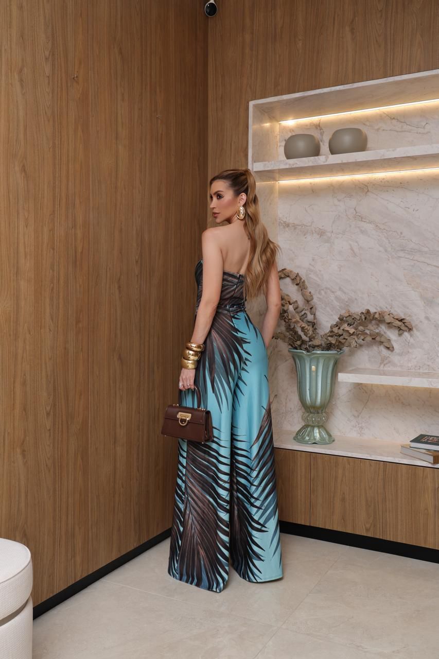 macacão pantalona tomara que caia