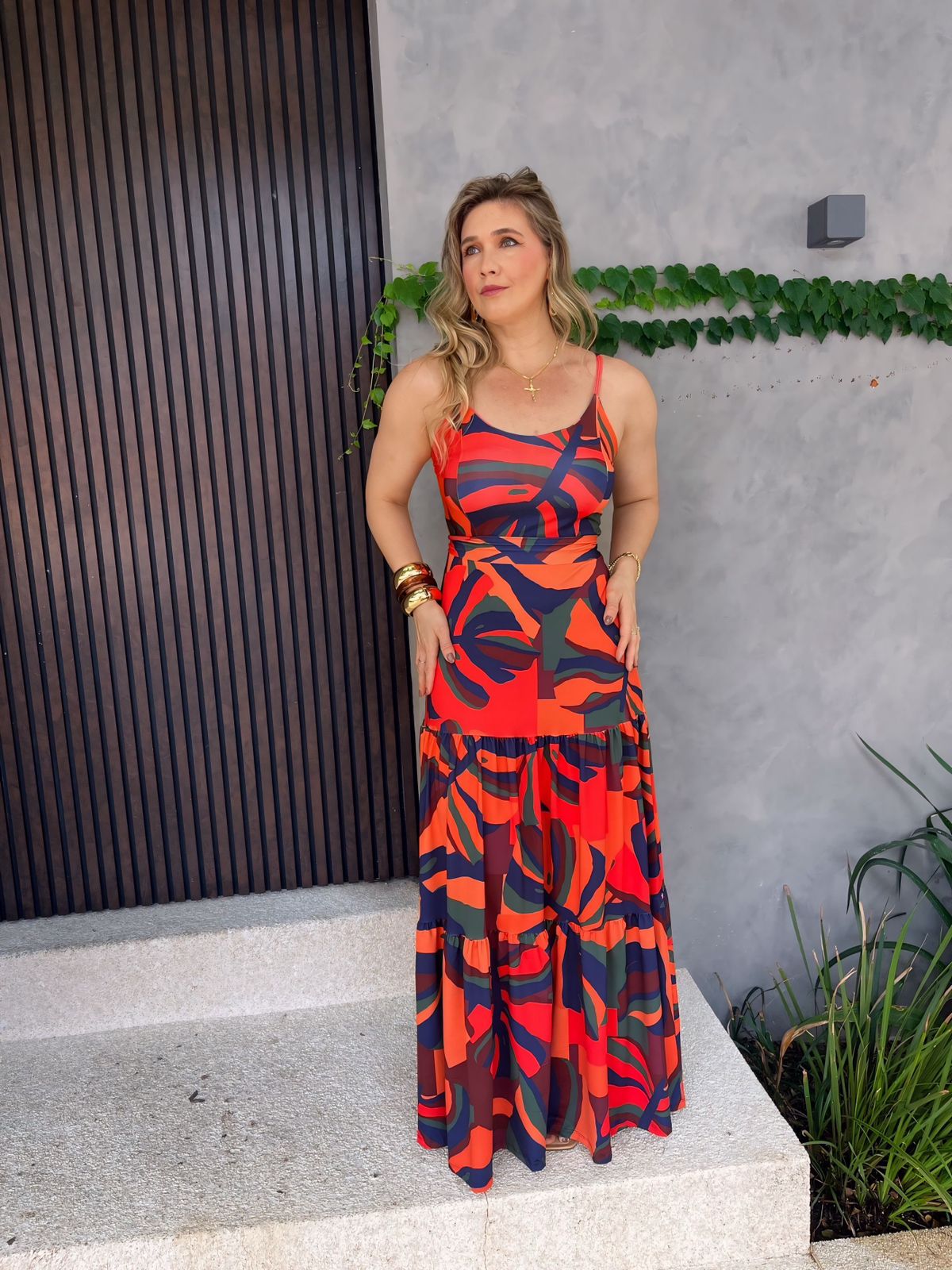 vestido longo de alcinha