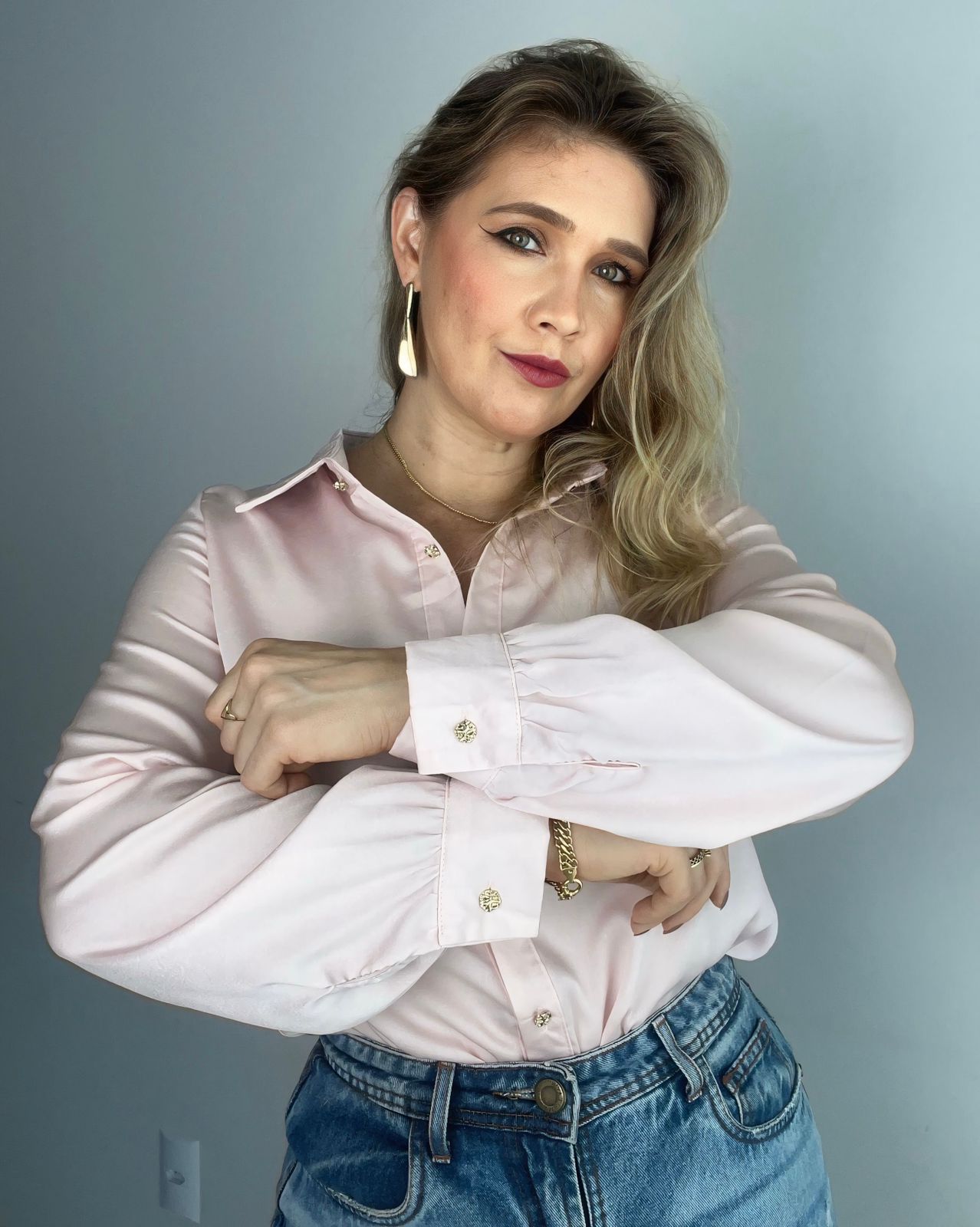 camisa acetinada social