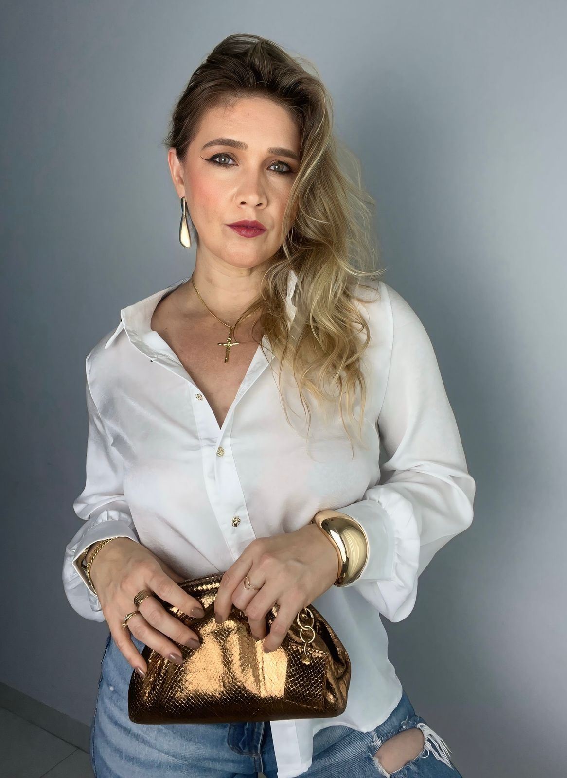 camisa acetinada social