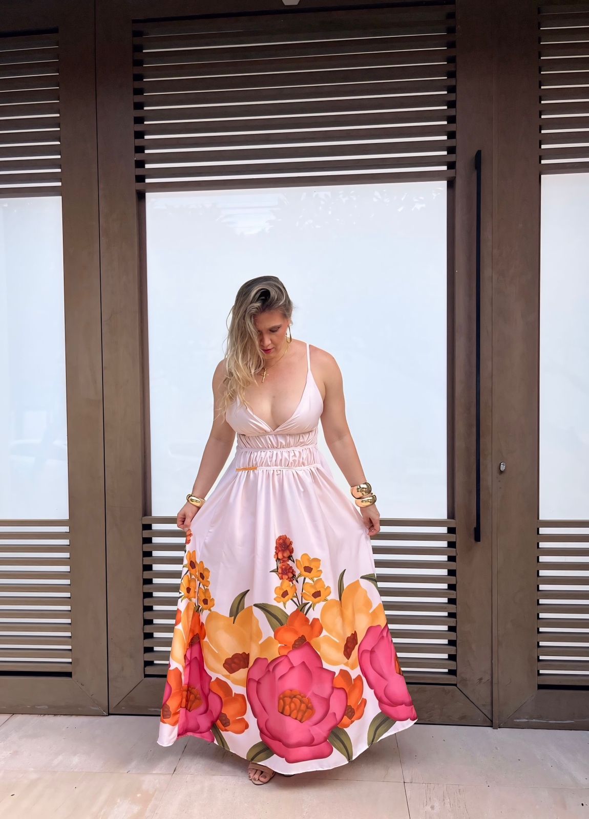 vestido longo alça