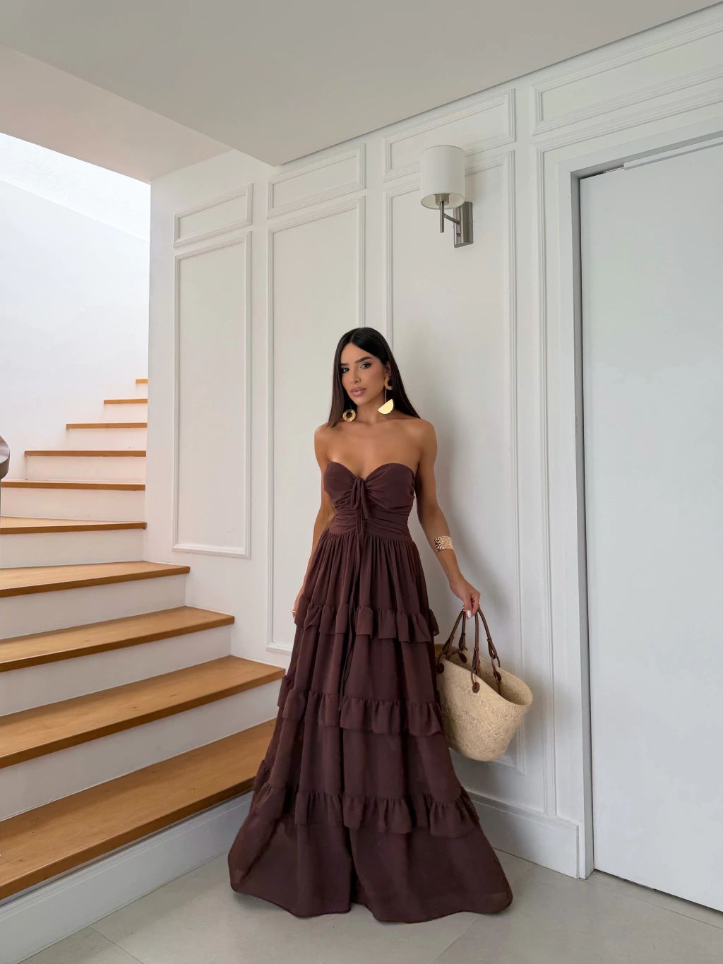 vestido longo fluido