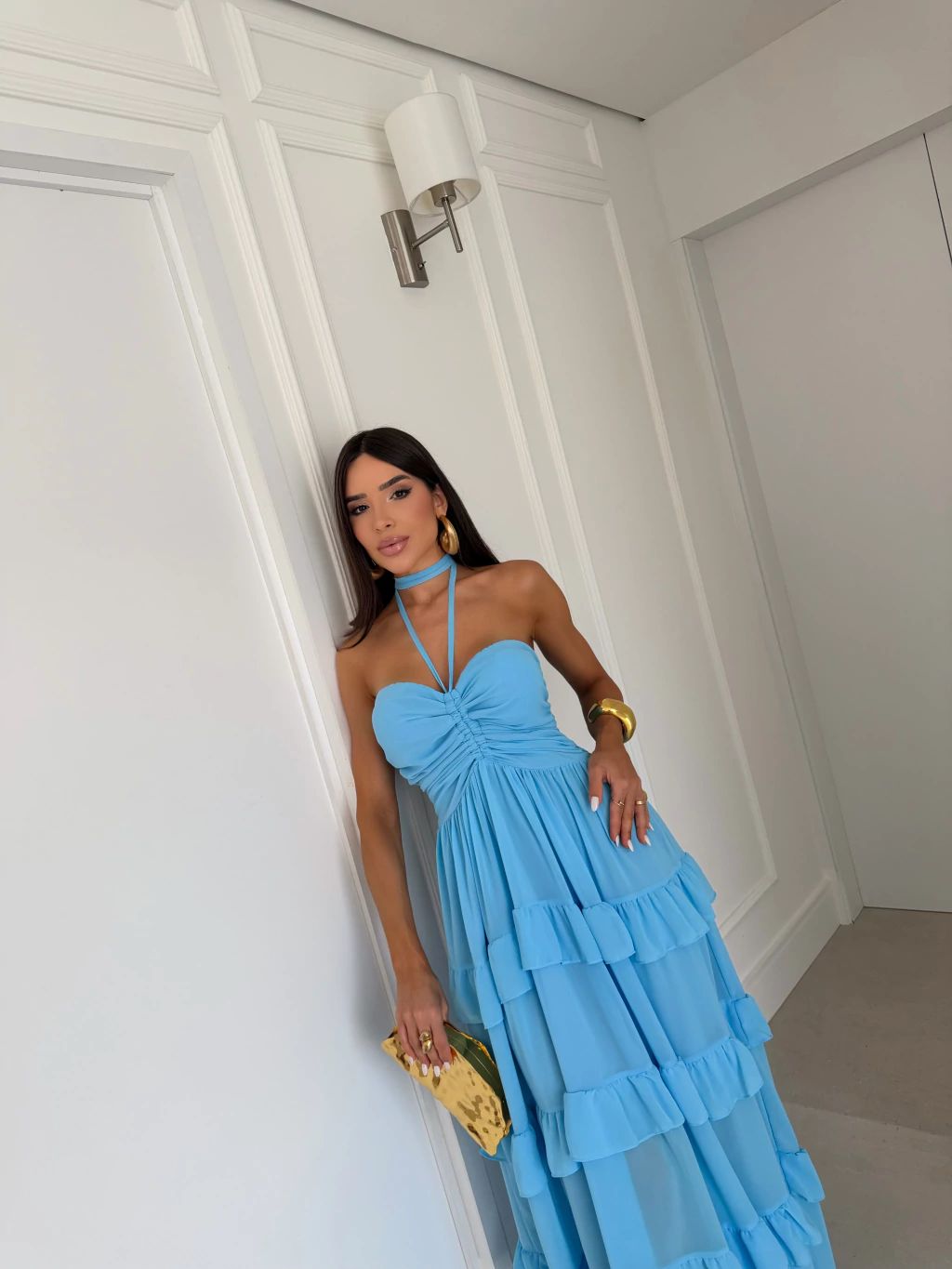 vestido longo fluido