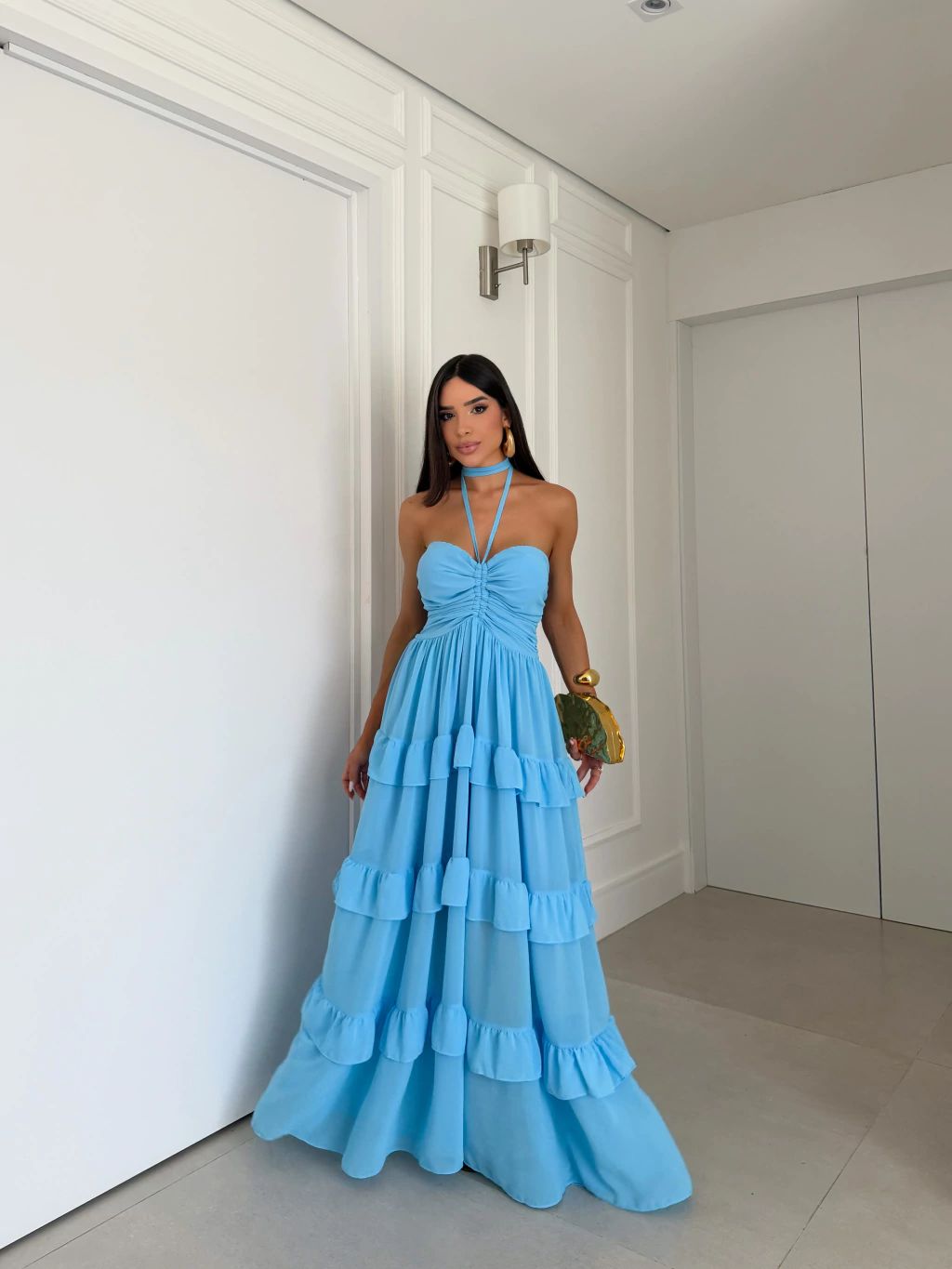 vestido longo fluido