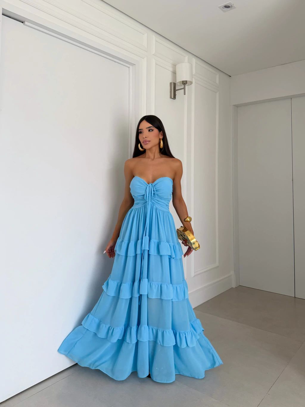 vestido longo fluido