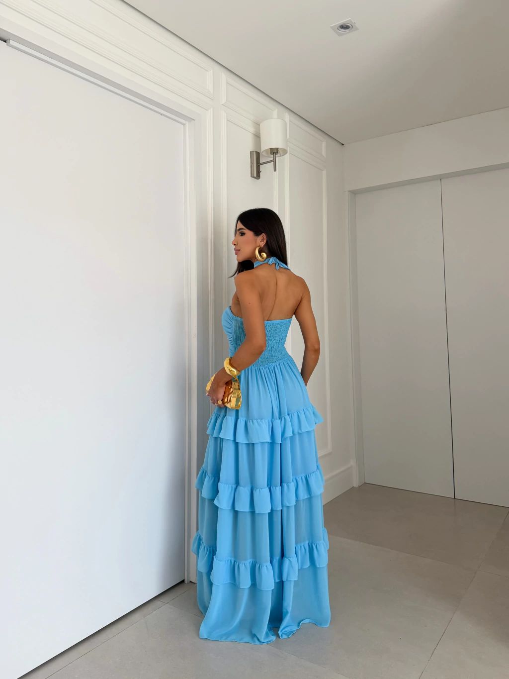 vestido longo fluido