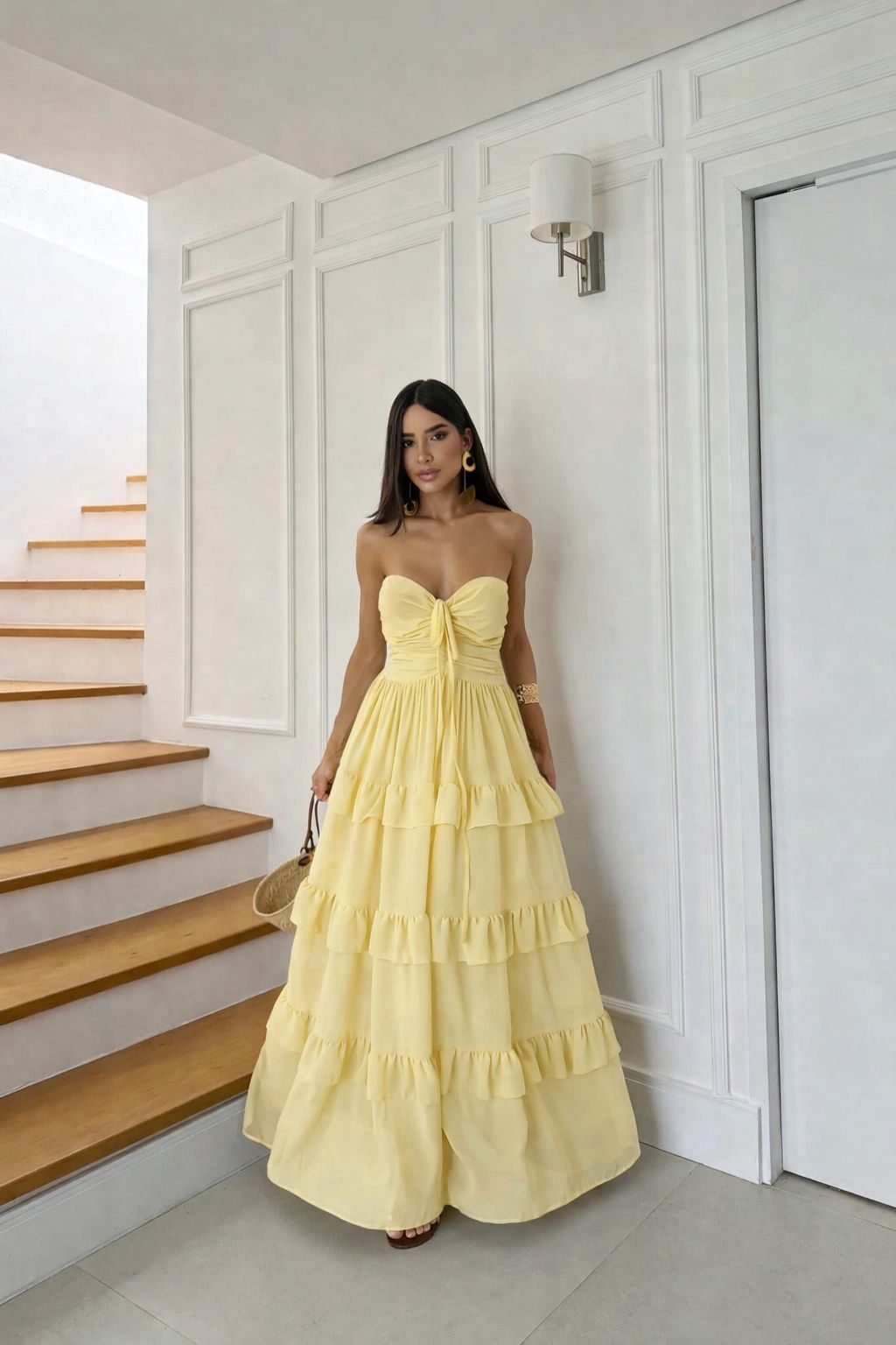 vestido longo fluido