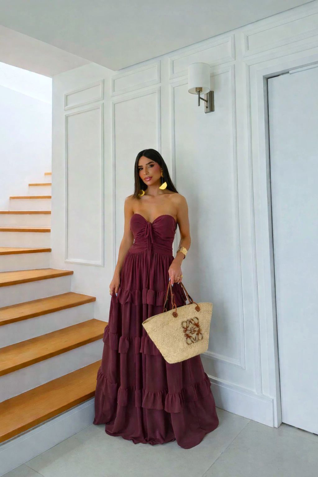 vestido longo fluido