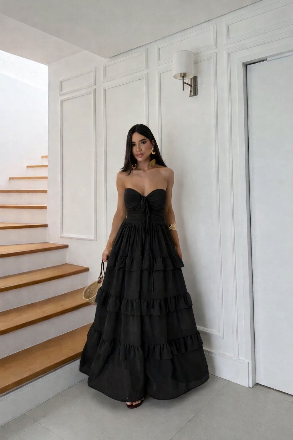 vestido longo fluido