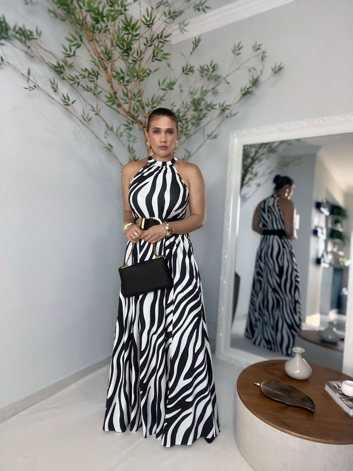 Vestido Longo gola Alta