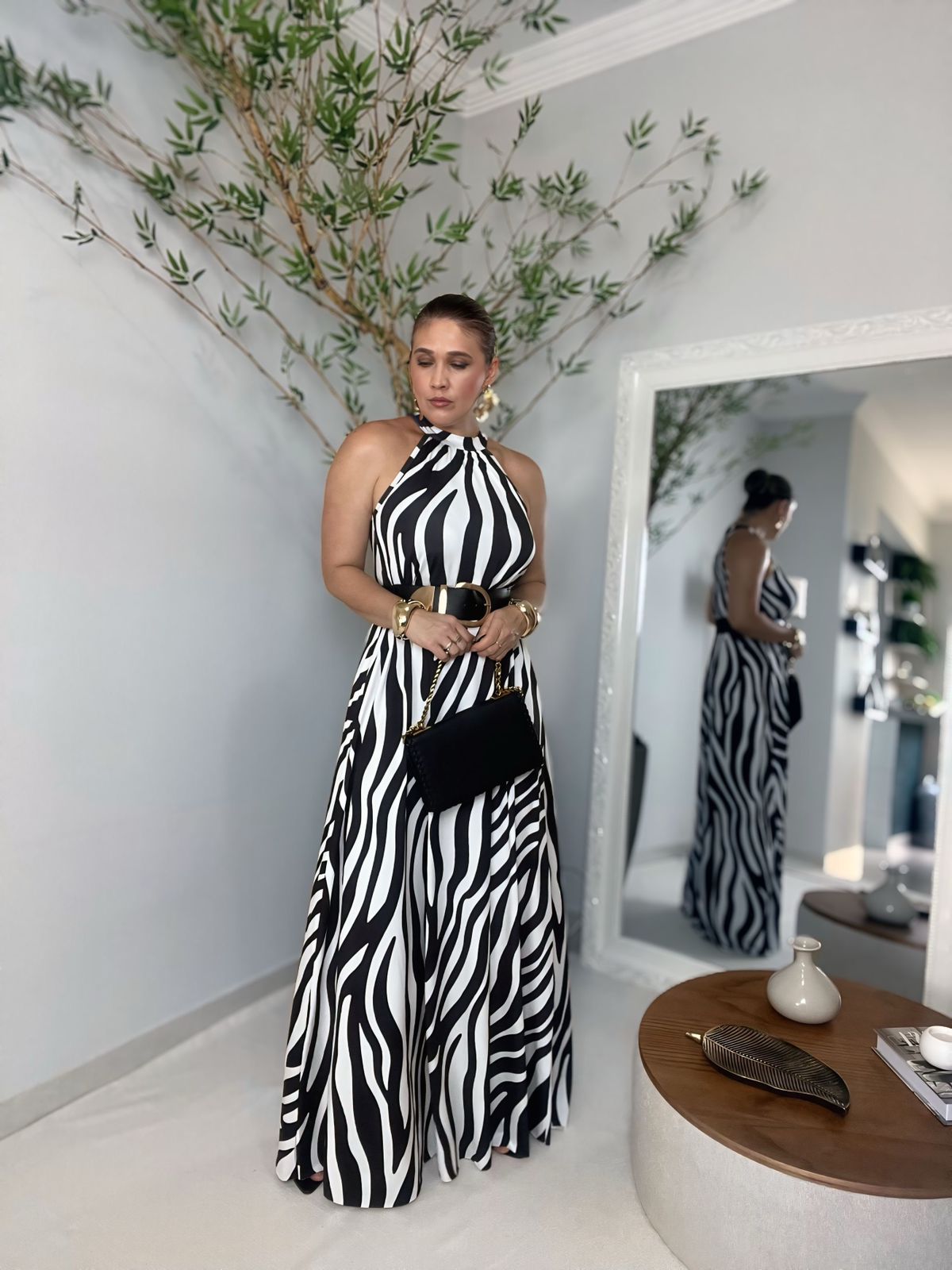Vestido Longo gola Alta
