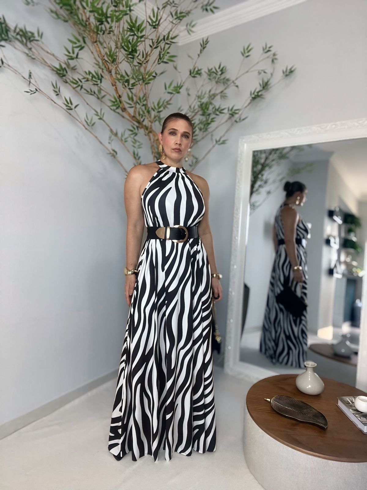 Vestido Longo gola Alta