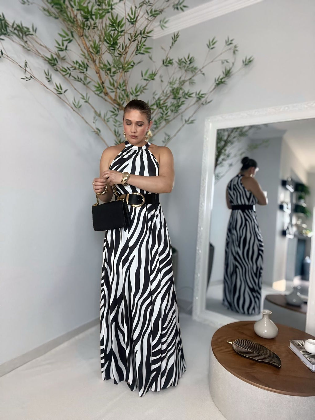 Vestido Longo gola Alta