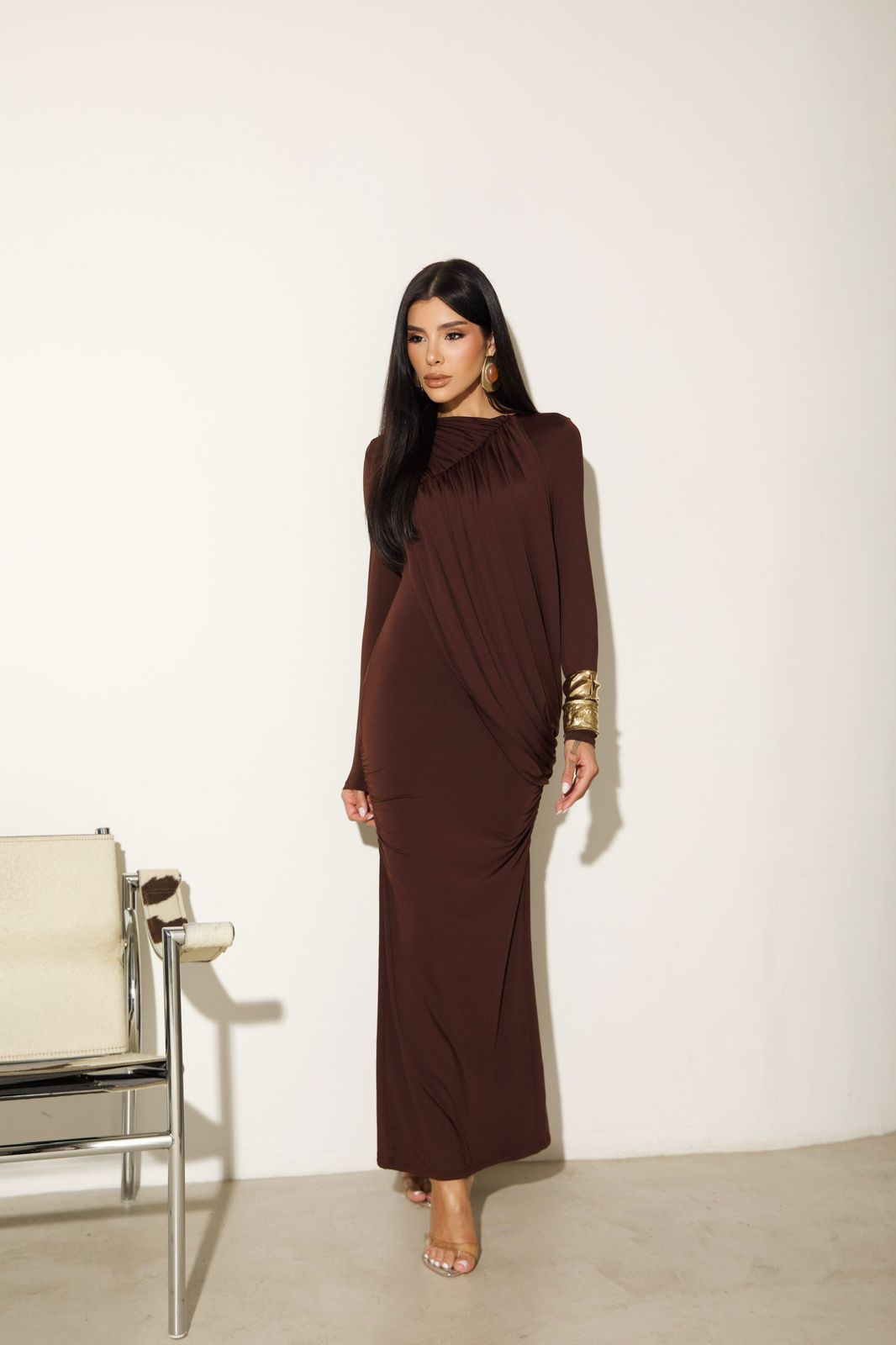 vestidolongo com echarpe