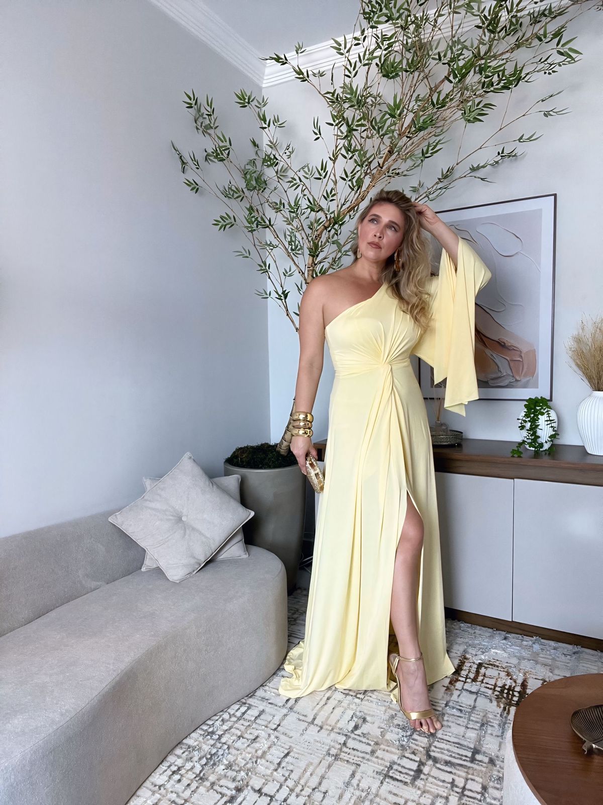 VESTIDO LONGO NULA MANGA LONGA NÓ