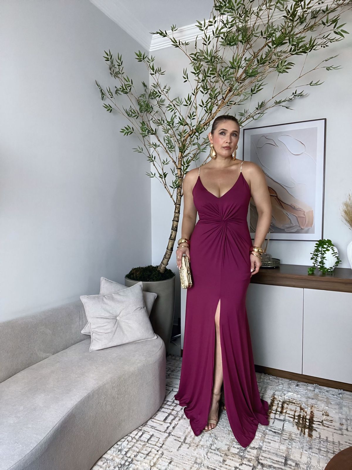 vestido de alça com brilho