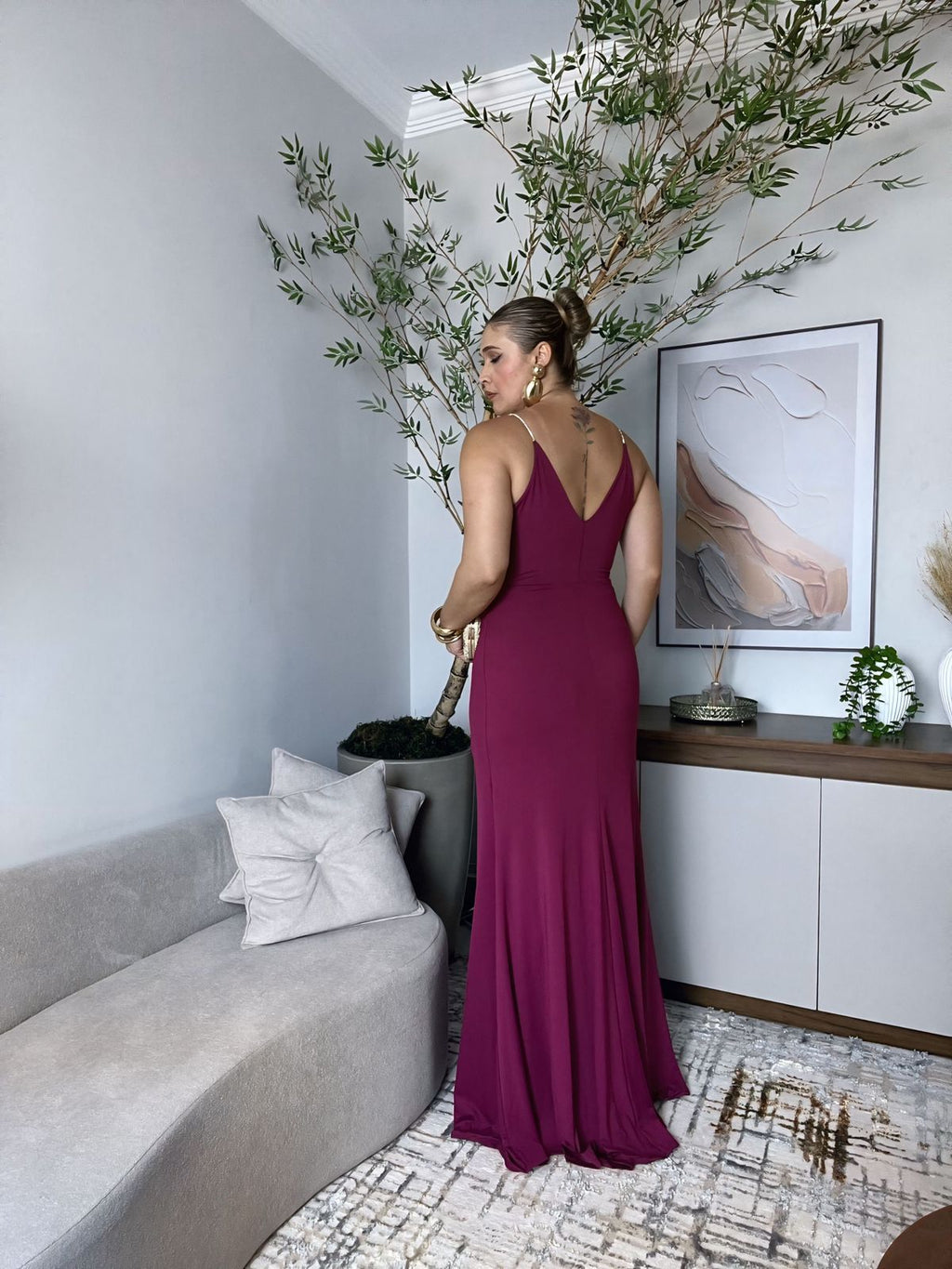 vestido de alça com brilho
