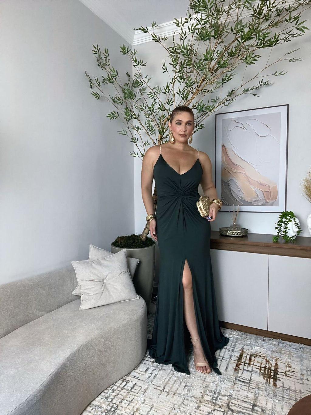 vestido de alça com brilho