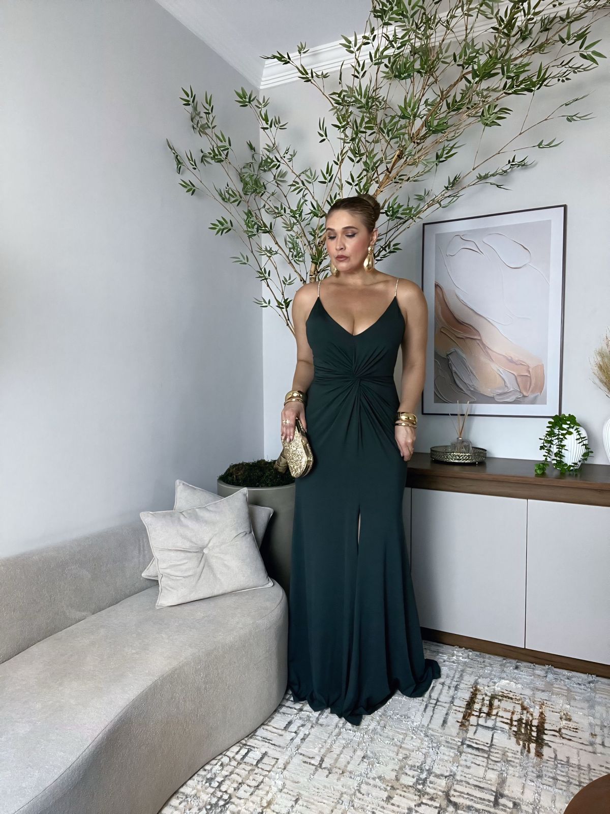 vestido de alça com brilho