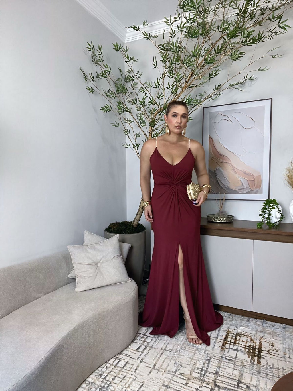 vestido de alça com brilho